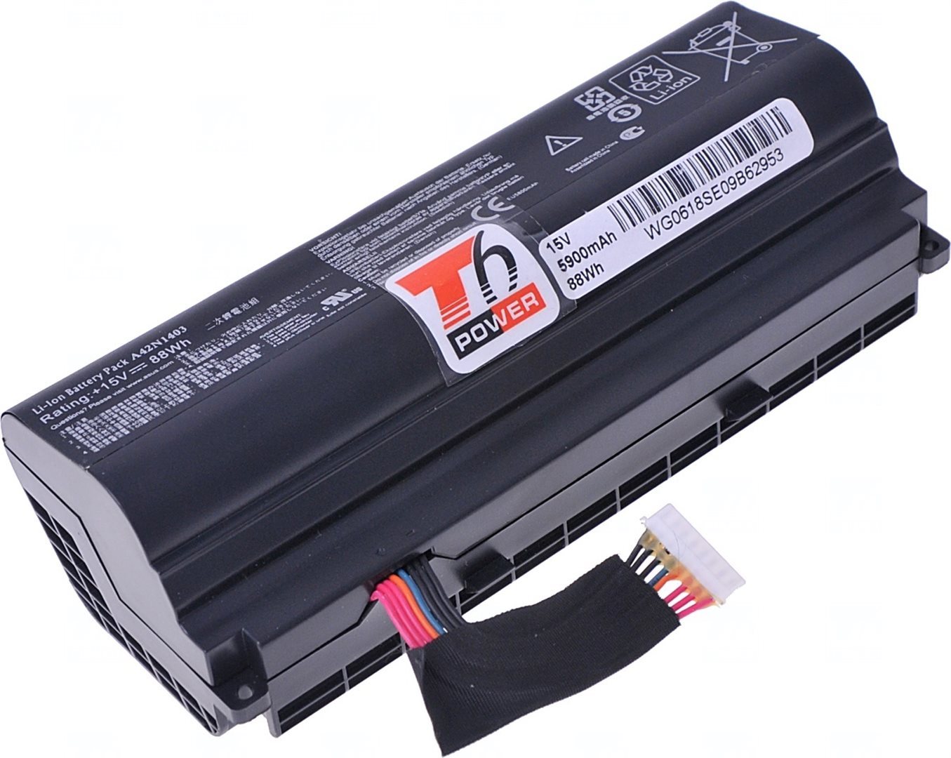 Baterie T6 power Asus G751JL, G751JM, G751JT, G751JY, 5200mAh, 77Wh, 8cell