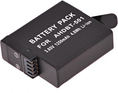 Baterie T6 power GoPro Hero5 Black, AHDBT-501, AABAT-001, 1250mAh, černá
