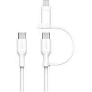 Belkin 2v1 kabel USB-C + Lightning bílý