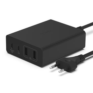 Belkin BOOST CHARGE™ 108W 4-portová USB-C Power Delivery GaN nástěnná nabíječka (USB-C 96W + USB-A 12W), černá