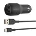Belkin BOOST CHARGE™ 24W Duální USB-A nabíječka do auta + 1m USB-C kabel, černá