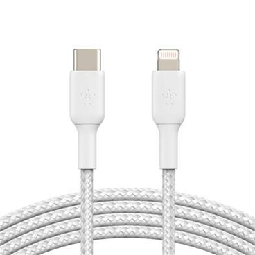 Belkin BOOST CHARGE™ Lightning/USB-C kabel, 2m, bílý - odolný