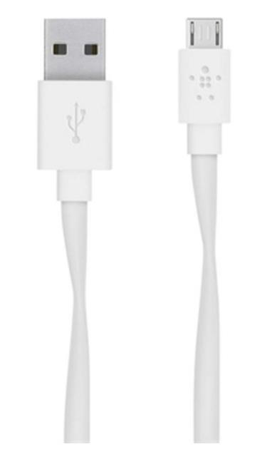 Belkin kabel FLAT MIXIT USB 2.0 A/microUSB, 1,8 m - bílý