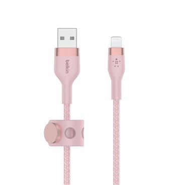 Belkin kabel USB-A s konektorem LTG,2M růžový pletený