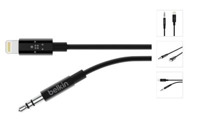 Belkin ROCKSTAR™ Lightning/3,5mm jack kabel, 0,9m, černý