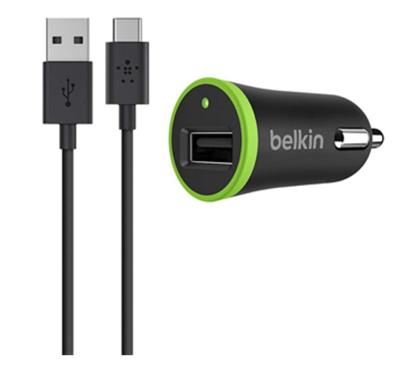 Belkin USB-C nabíječka do auta 2,1A/5V, + USB-A to USB-C kabel 1,2m - černá