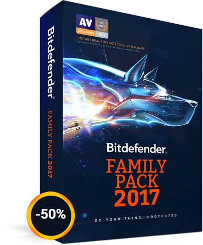 Bitdefender Family pack 2017, Unlimited, 24 měsíců - (ESD)