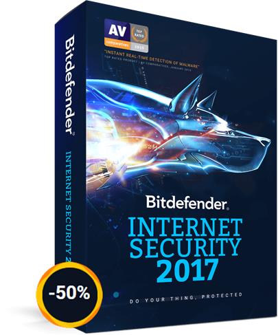 Bitdefender Internet Security 2017, 3 PC, 12 měsíců - (ESD)