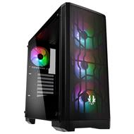 BitFenix skříň Nova Mesh TG / ATX / 4x120mm / USB 3.0 / ARGB / tvrzené sklo / černá