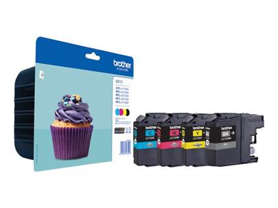 Brother LC123 Value Pack - 4-balení - Vysoká výtěžnost - černá, žlutá, azurová, purpurová - originál - inkoustová cartridge