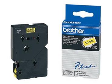 Brother - TC-601, žlutá/černá (12mm)