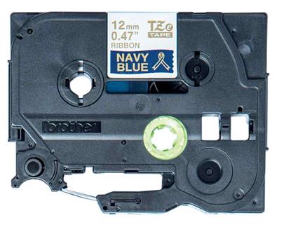 Brother - TZE-RN34 námořní modř / zlatá (12mm, 4m, pruhovaná)