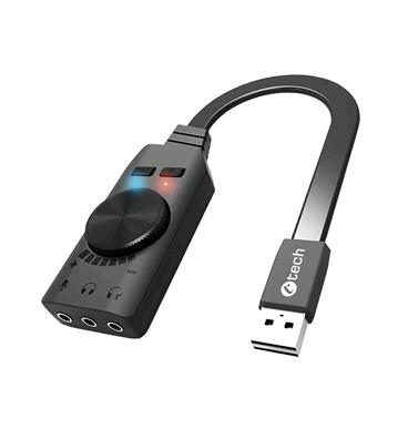 C-TECH PC externí zvuková karta SC-7Q, USB, 7.1 surround sound, audio switch
