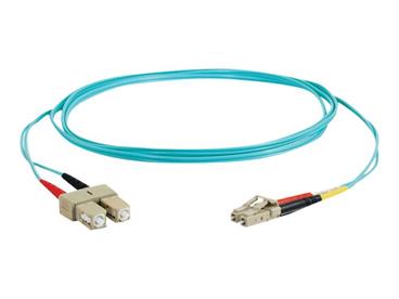 C2G LC-SC 10Gb 50/125 OM3 Duplex Multimode PVC Fiber Optic Cable (LSZH)
