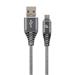 CABLEXPERT Kabel USB 2.0 AM na Type-C kabel (AM/CM), 2m, opletený, šedo-bílý, blister, PREMIUM QUALITY