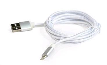 CABLEXPERT Kabel USB 2.0 Lightning (IP5 a vyšší) nabíjecí a synchronizační kabel, opletený, 1,8m, stříbrný, blister