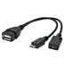 CABLEXPERT Kabel USB AF/micro BM + micro BF, OTG + dobíjení, 15cm, pro tablety a smartphone