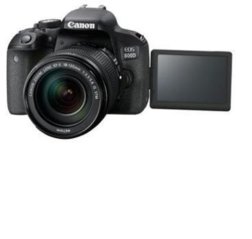 Canon EOS 800D Black body - 24 MP , otočný dotykový 3"LCD, FullHD