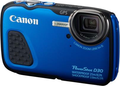Canon PowerShot D30 kompakt 12.1 MPix, 5x zoom - modrý