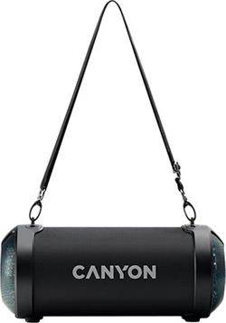 CANYON bezdrátový reproduktor, BT V5.0, Jieli AC6925B, FM, 3.5mm AUX, 8,5W 1500mAh baterie, černá
