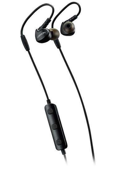 Canyon Bluetooth sport earphones with microphone, 0.3m cable, black