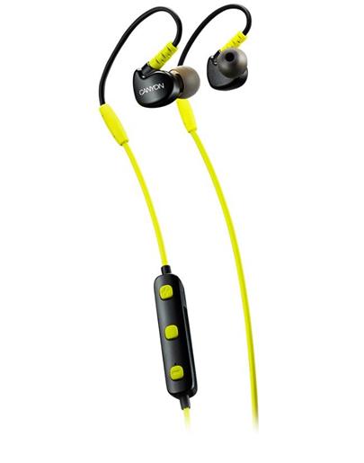 Canyon Bluetooth sport earphones with microphone, 0.3m cable, lime
