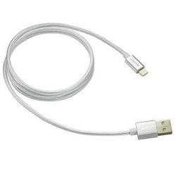 CANYON kabel Lightning USB pro Apple, pletený, kovový plášť, 1 metr, perlová bílá