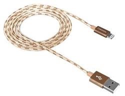 CANYON kabel Lightning USB pro Apple, pletený, kovový plášť, 1 metr, zlatý