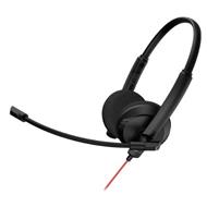 CANYON konferenční headset HS-07, tenký, kompaktní, USB zvuková karta s ovladačem pro hovory, 3.5mm jack, černý