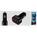 CANYON Mini 3 USB car adapter, Input 12V-24V, Output 5V-3.1A, black rubber coating+black metal ring (side with USB is in