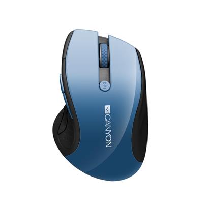 CANYON myš 2,4Ghz bezdrátová CMSW01, 000/1600 dpi, 6 tlačítek, blue LED senzorr, modrá