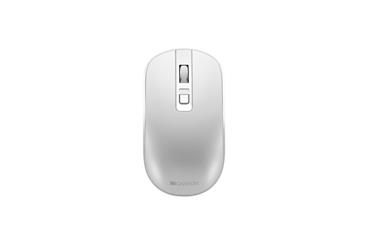 CANYON optická silent myš s bezdrátovým nabíjením, senzor Pixart, rozlišení 800/1200/1600 DPI. 4 tlačítka, bílá