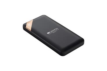 CANYON powerbanka 10000mAh Li-poly, Input 5V/2A, Output 5V/2.1A, Smart IC, display s indikací nabití, černá