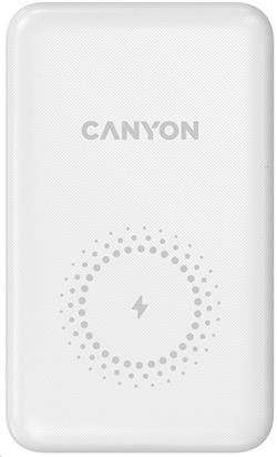 CANYON powerbanka PB-1001W PD&QC3.0, 10 000mAh Li-pol, Input 5/9V (Lightning/USB-C),Output 5/9/12V (USB-A+USB-C),bílá