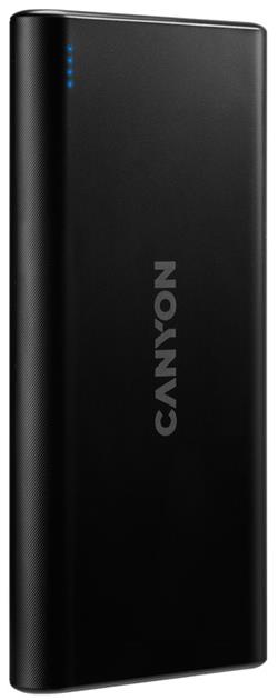 CANYON powerbanka PB-106B,10000mAh Li-poly,Input 5V/2A (Micro-USB/USB-C),Output 5V/2.1A (2xUSB-A),černá