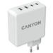 CANYON síťová nabíječka H-100, vstup 100-240V, výstup USB-C1/C2 5-20V, USB-A 1/A2 4.5-20V