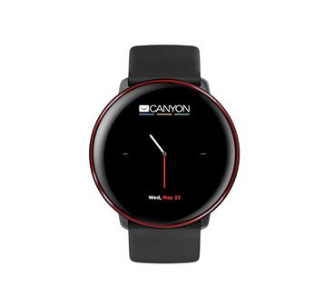 CANYON smart hodinky Marzipan, 1,22" barevný plně dotykový display, IP68, režim multisport, iOS/android, černo-červená