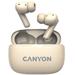 CANYON TWS-10 BT ANC+ENC sluchátka s mikrofonem, BT V5.3 BT8922F, pouzdro 500mAh+40mAh, quick charge, béžová