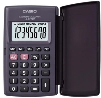 CASIO kalkulačka HL 820 LV BK, černá, kapesní, osmimístná