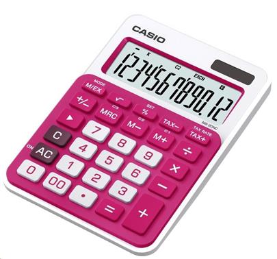 CASIO kalkulačka MS 20NC RD, červená, stolní, dvanáctimístná