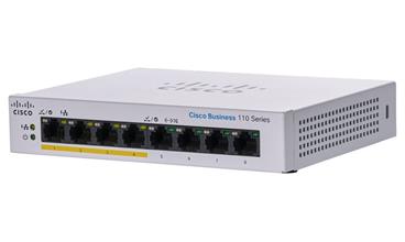 CBS110 Unmanaged 8-port GE, Partial PoE, Desktop, Ext PS