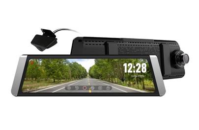 CEL-TEC M10 DUAL GPS Premium - duální palubní kamera ve zpětném zrcátku, Full HD, microSDXC, 9,88" dotykový LCD, černá