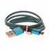 CELLFISH pletený datový kabel z nylonového vlákna, micro USB, 1 m, modrá - bulk