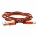 CELLFISH pletený datový kabel z nylonového vlákna, USB-C, 1 m, oranžová - bulk