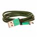 CELLFISH pletený datový kabel z nylonového vlákna, USB-C, 1 m, zelená - bulk