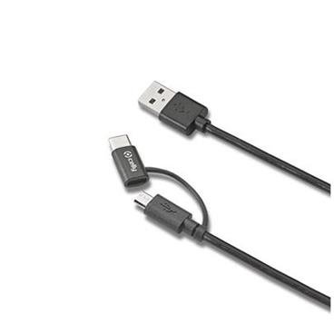 CELLY USB kabel s konektorem microUSB - USB typu C