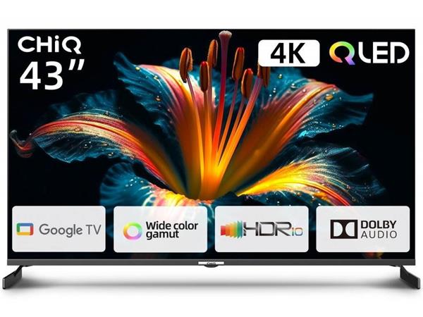 CHiQ U43QM8E TV 43", UHD, Google TV, Frameless, Dolby Audio, dbx-tv, nový design podstavce