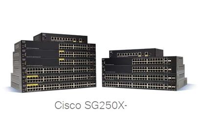 Cisco SG250X-24 26-port Gigabit Switch with 10G Uplinks, PoE+ (24 ports, 195W)