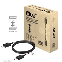 Club3D Adaptér aktivní DisplayPort 2.1 na DisplayPort 2.1 4K120Hz/8K60Hz HDR (M/M), 1.2m, černá