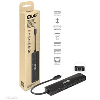 Club3D hub USB-C, 6-in-1 Hub s HDMI 8K30Hz, 2xUSB Type-A, RJ45 a 2xUSB Type-C